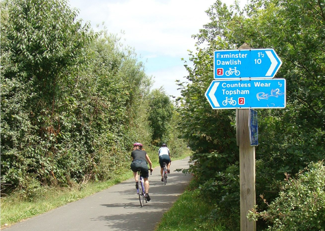 Cyclists on cycle path