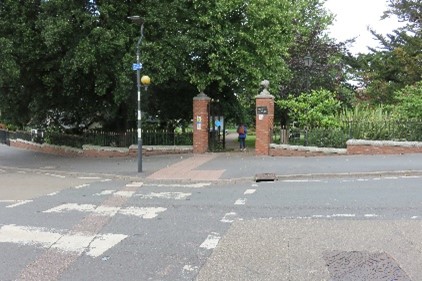 A zebra crossing across a road.