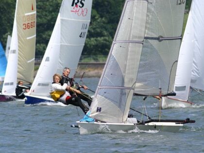 Windsurfers on the sea